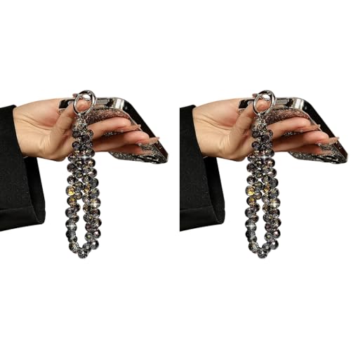ZORBES® Beaded Phone Wrist Strap Cellphone Lanyard Chain Sparkling Wristlet Bracelet for Women 2PCS ZORBES® Beaded Phone Wrist Strap Cellphone Lanyard Chain Sparkling Wristlet Bracelet for Women 2PCS